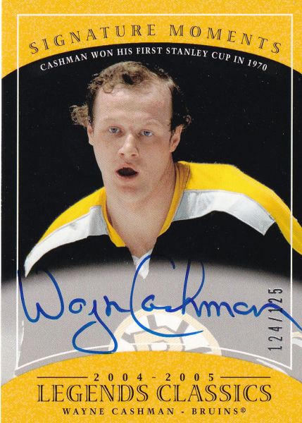 AUTO karta WAYNE CASHMAN 04-05 UD Legends Classics Signature Moments /125